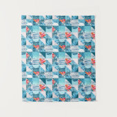 Tenture Motif abstrait géométrique turquoise tropical 2 (Devant)