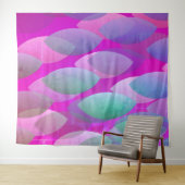 Tenture Motif Abstrait Moderne | Magenta Violet Rose Turqu (En situation (horizontale))