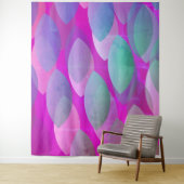 Tenture Motif Abstrait Moderne | Magenta Violet Rose Turqu (En situation)
