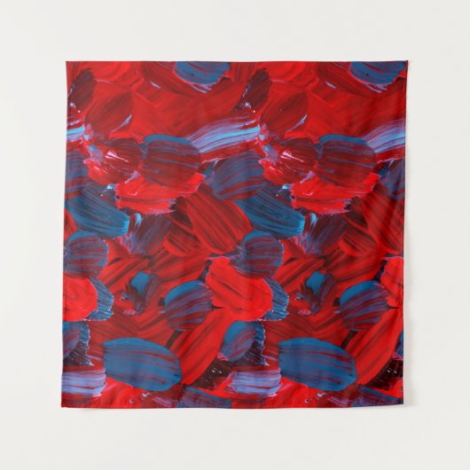Tenture motif Abstrait transparent en rouge et bleu (Devant (Horizontal))
