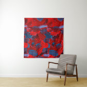 Tenture motif Abstrait transparent en rouge et bleu (En situation (horizontale))