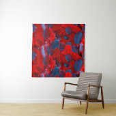 Tenture motif Abstrait transparent en rouge et bleu (En situation)