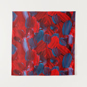 Tenture motif Abstrait transparent en rouge et bleu (Devant)