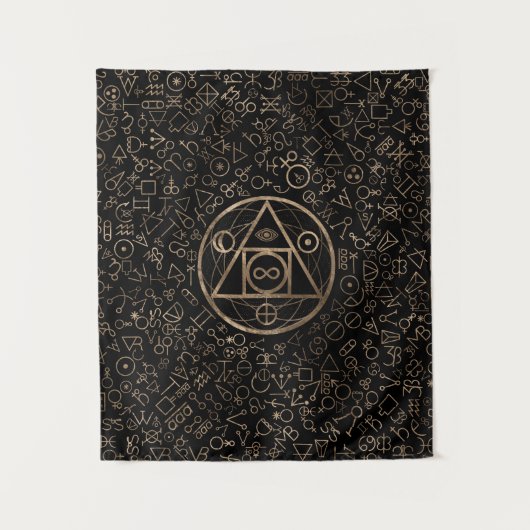 Tenture Motif alchimique 2 du symbole en pierre du (Devant)