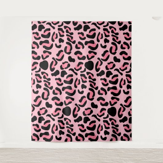 Tenture Motif animal rose moderne léopard (Devant)