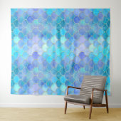 Tenture Motif Aqua Pearlescent & Gold Mermaid (En situation (horizontale))