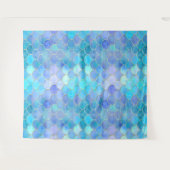 Tenture Motif Aqua Pearlescent & Gold Mermaid (Devant (Horizontal))