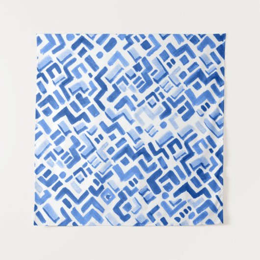 Tenture Motif aquarelle géométrique Abstrait sans couture (Devant)