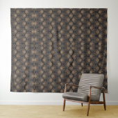 Tenture Motif Art Déco avec motifs floraux dorés (En situation (horizontale))