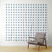Tenture Motif Art déco bleu (En situation (horizontale))