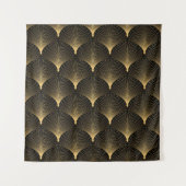 Tenture Motif Art déco. Simples grappes noir et or (Devant)