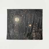 Tenture Motif Astrologique Black Gold (Devant (Horizontal))