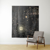 Tenture Motif Astrologique Black Gold (En situation)