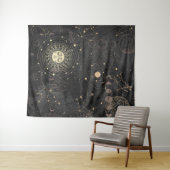 Tenture Motif Astrologique Black Gold (En situation (horizontale))