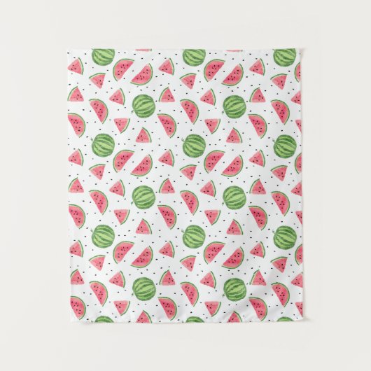 Tenture Motif au néon 2 de pastèques d'aquarelle (Devant)