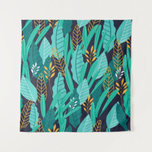 Tenture Motif avec différents feuilles tropicaux abstraits
