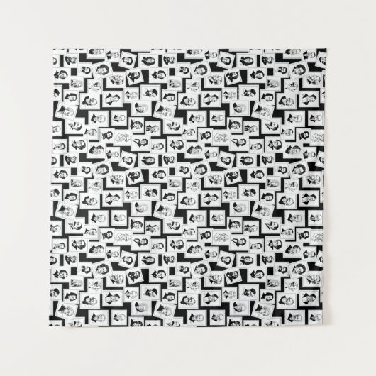 Tenture Motif avec portraits des plus grands compositeurs (Devant (Horizontal))