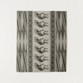 Tenture Motif Aztèque Gris Et Noir Sud-Ouest Kokopelli Azt (Devant)