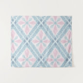 Tenture motif bleu en forme de diamant (Devant (Horizontal))