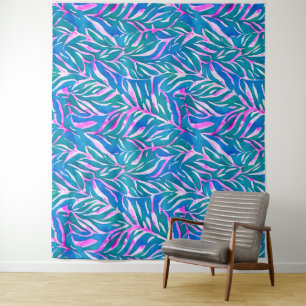 Tenture Motif bleu-vert tropical