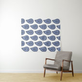 Tenture Motif Blue Paisley (En situation (horizontale))