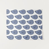 Tenture Motif Blue Paisley (Devant (Horizontal))