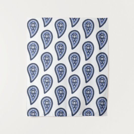 Tenture Motif Blue Paisley (Devant)