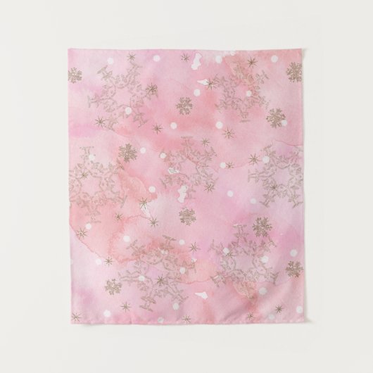 Tenture Motif Boho de Noël rose (Devant)