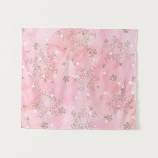 Tenture Motif Boho de Noël rose (Devant (Horizontal))