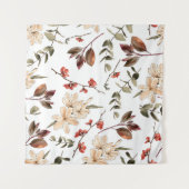 Tenture Motif botanique sans couture avec fond blanc (Devant (Horizontal))