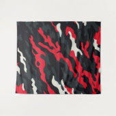 Tenture Motif camouflage rouge noir gris blanc (Devant (Horizontal))