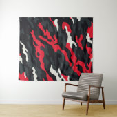 Tenture Motif camouflage rouge noir gris blanc (En situation (horizontale))