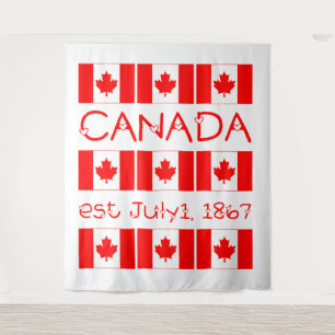 Tenture Motif canadien de la feuille d'érable rouge Fête d