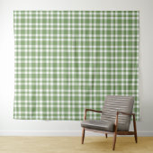 Tenture Motif carreaux vert blanc (En situation (horizontale))