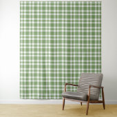 Tenture Motif carreaux vert blanc (En situation)