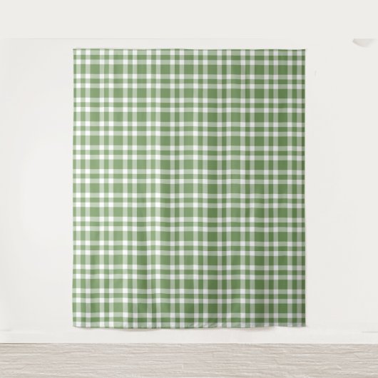 Tenture Motif carreaux vert blanc (Devant)