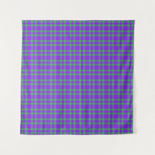 Tenture Motif carreaux vert et violet