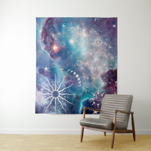 Tenture Motif céleste bleu violet
