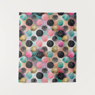 Tenture Motif Cercle Abstrait - avec Parties scintillant e