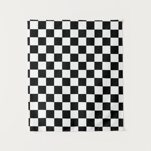 Tenture Motif Checkered noir et blanc (Devant)
