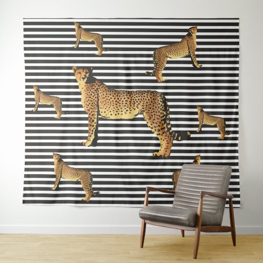 Tenture Motif Cheetah Et Stripe (En situation (horizontale))