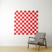 Tenture Motif chèque À damiers blanc rouge (En situation)