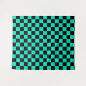 Tenture Motif chèque À damiers noir vert (Devant (Horizontal))