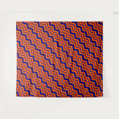 Tenture Motif chevron zigzag bleu orange  (Devant (Horizontal))