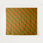 Tenture Motif chevron zigzag vert orange (Devant (Horizontal))