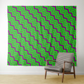 Tenture Motif chevron zigzag vert violet (En situation (horizontale))