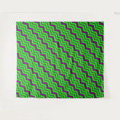Tenture Motif chevron zigzag vert violet (Devant (Horizontal))