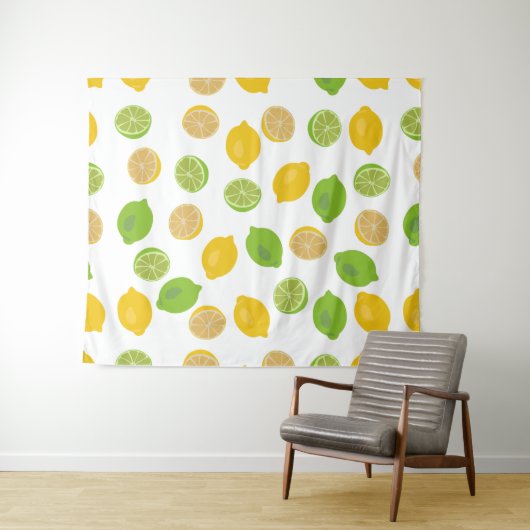 Tenture Motif citron et citron vert (En situation (horizontale))