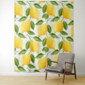 Tenture Motif citrons aquarelle (En situation)