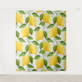 Tenture Motif citrons aquarelle (Devant)